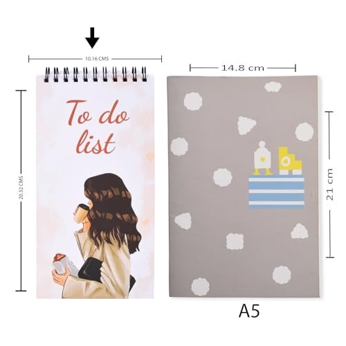 PAPBOO Easy to Carry To-Do List, Planner, Check list With 80 Printed Sheets Matte Finished Cover (Girl coffee) - Image 5