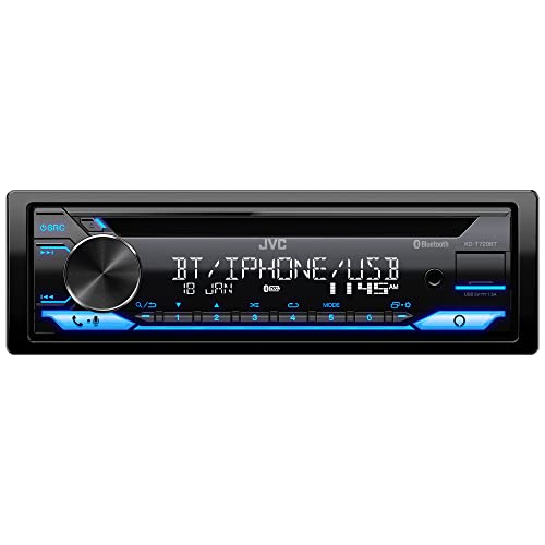 JVC KD-T720BT - CD Car Stereo, Single Din, Bluetooth Audio and Hands Free Calling w External Microphone, CD, MP3, USB, AUX Input AM/FM Radio, High Power Amp, Amazon Alexa Voice Control - Image 1