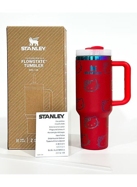 Stainless Steel Vacuum Insulated Bucket With Lid And Straw Suitable For Holding Water Iced Tea Coffee Milkshakes Etc With A Capacity Of. 40 oz.