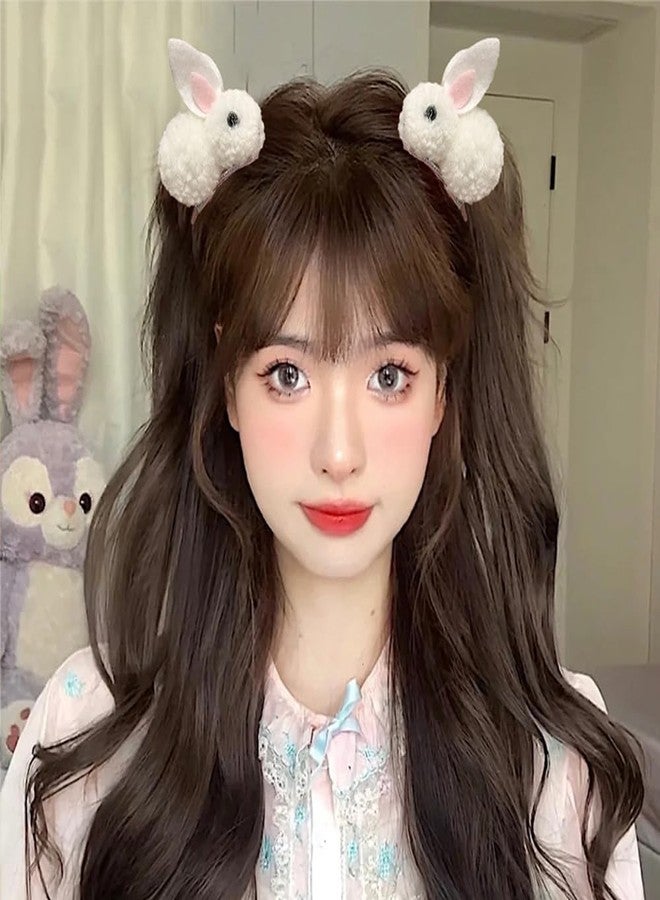 Arvintas 10 PCS Cute Stuffed Bunny Hair Clips Elastic Plush Animal Rabbit Scrunchies Bunny Ponytail Holders Hair Band Hair Accessories for Women Girls - Image 4