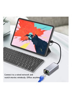 SYOSI محول USB إلى Ethernet، محول USB C إلى Ethernet، شبكة LAN مزدوجة USB A/USB C إلى RJ45 Type-C بسرعة 100 جيجابت، محول مناسب لأجهزة MacBooks Pro 2020 وMacBooks Air وMacBooks OS 10.11-10.15 Windows  - Image 5
