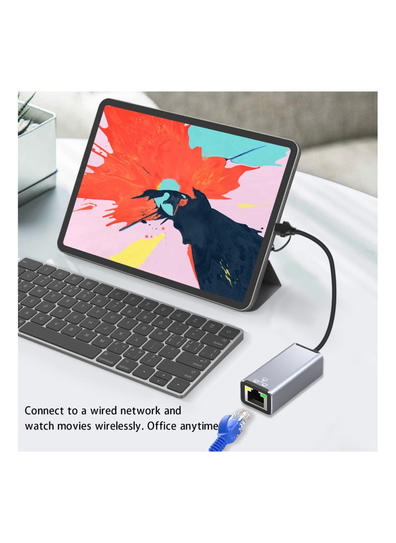 SYOSI USB to Ethernet Adapter, USB C to Ethernet Adapter, Dual USB A/USB C to RJ45 Type-C 100 Gigabit Ethernet LAN Network, Adapter Fit for MacBooks Pro 2020 MacBooks Air MacBooks OS 10.11-10.15 Windows  - Image 5