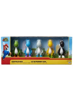 SUPER MARIO Yoshi Action Figures Green, Blue, White, Yellow & Black 2.5-Inch Mini Figure 5-Pack