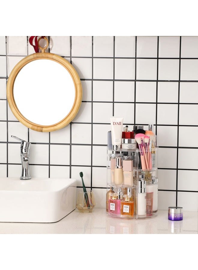Cq acrylic 360 Degree Rotating Makeup Organizer for Bathroom,4 Tier Adjustable Cosmetic Storage Cases and Make Up Holder Display Cases,Clear - Image 4
