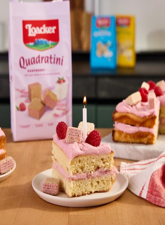 Loacker Quadratini Raspberry Yogurt Wafer Cookies LARGE - 30% Less Sugar - Premium Crispy Bite Size Wafers - LARGE Pack of 6 - Image 5