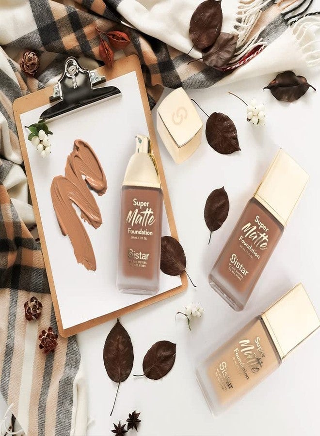 Sistar Super Matte Foundation Perfecting Liquid Foundation Full Coverage Control Shine Weightless Longwearing 30 mL / 1 fl. oz. (Caramel) - Image 3