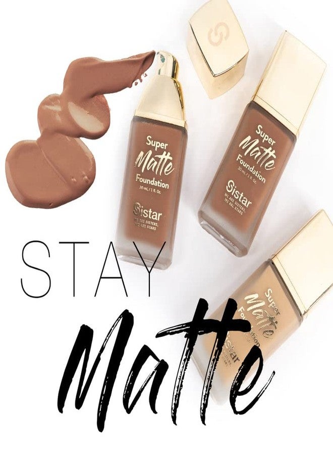 Sistar Super Matte Foundation Perfecting Liquid Foundation Full Coverage Control Shine Weightless Longwearing 30 mL / 1 fl. oz. (Caramel) - Image 4