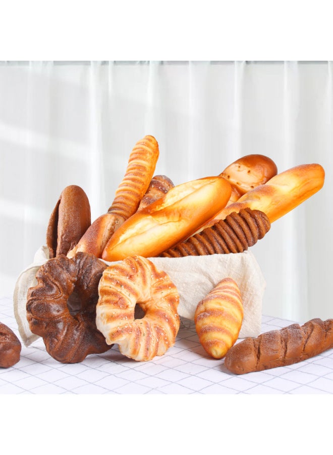 Pu Simulated Bread Decorative Ornament For Wedding Showroom Long Barrel French Bread Model Artificial Props-Color:Dark Caterpillar Bread  - Image 3