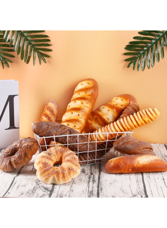 Pu Simulated Bread Decorative Ornament For Wedding Showroom Long Barrel French Bread Model Artificial Props-Color:Dark Caterpillar Bread  - Image 2