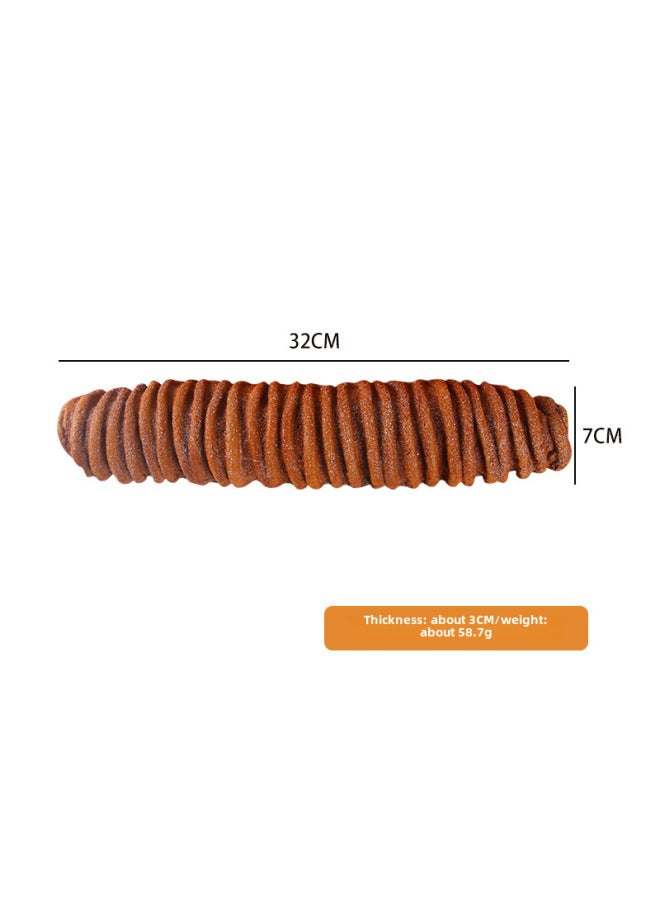 Pu Simulated Bread Decorative Ornament For Wedding Showroom Long Barrel French Bread Model Artificial Props-Color:Dark Caterpillar Bread  - Image 1