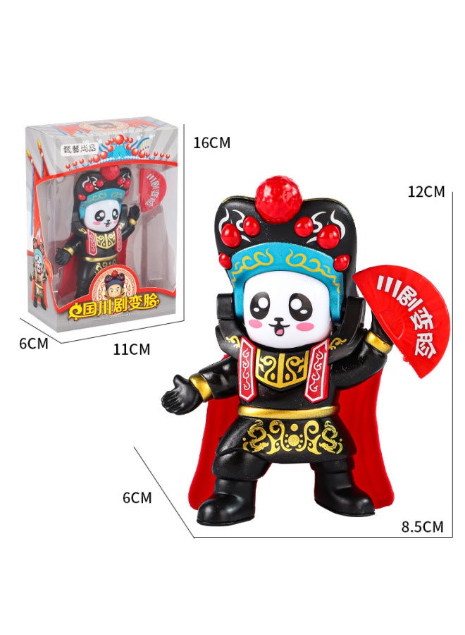 Tiktok Sichuan Opera Face-changing Doll Facial Makeup Special Decoration Doll Face-changing Tourist Souvenir Gift Direct Supply-Color:701 Black Sichuan Opera ]-Height:16cm - Image 1