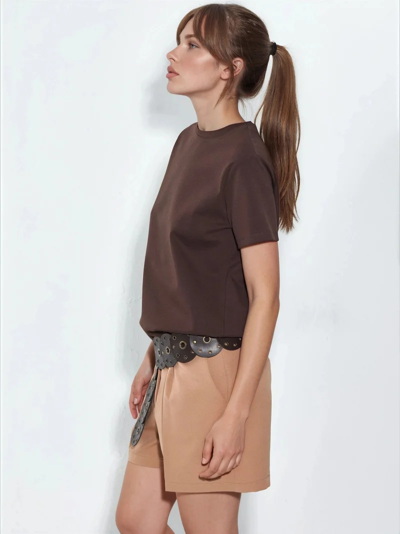 بوسيم BUSEM Plain Crew Neck T-Shirt