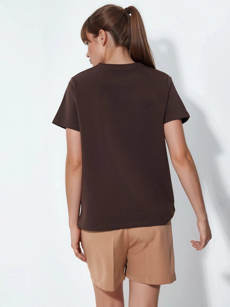 BUSEM Plain Crew Neck T-Shirt - Image 3