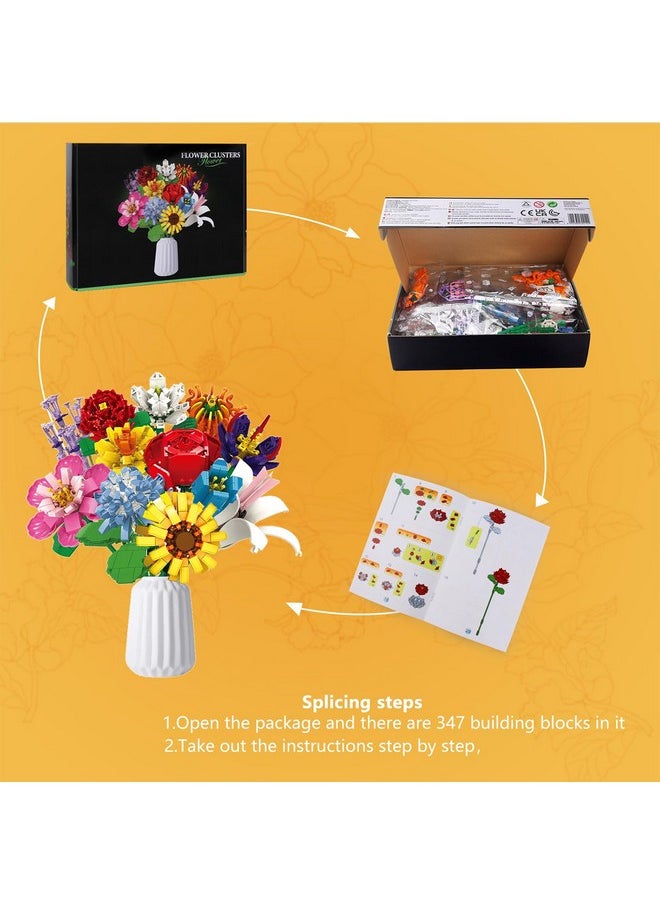 Sienon SIENON Flower Bouquet Building Blocks Set-1064PCS, 12 Kinds of Flowers Botanical Collection, Assorted Flowers Brick Toys Creative Project for Home Room Decoration Valentines’ Day Christmas Birthday  - Image 2