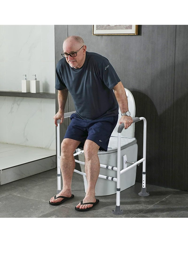 COOLBABY Toilet Safety Bar For The Elderly Easy to Install Adjustable Width And Height Toilet Safety Frame Bathroom Auxiliary Bar With Handrails