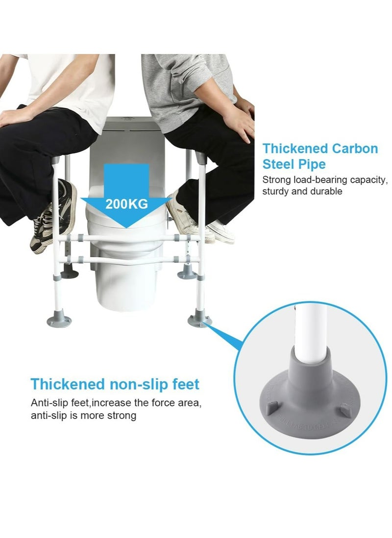 COOLBABY Toilet Safety Bar For The Elderly Easy to Install Adjustable Width And Height Toilet Safety Frame Bathroom Auxiliary Bar With Handrails