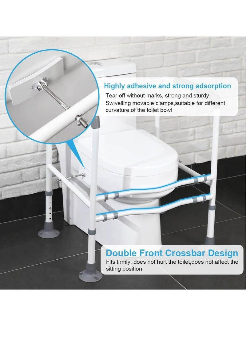COOLBABY Toilet Safety Bar For The Elderly Easy to Install Adjustable Width And Height Toilet Safety Frame Bathroom Auxiliary Bar With Handrails