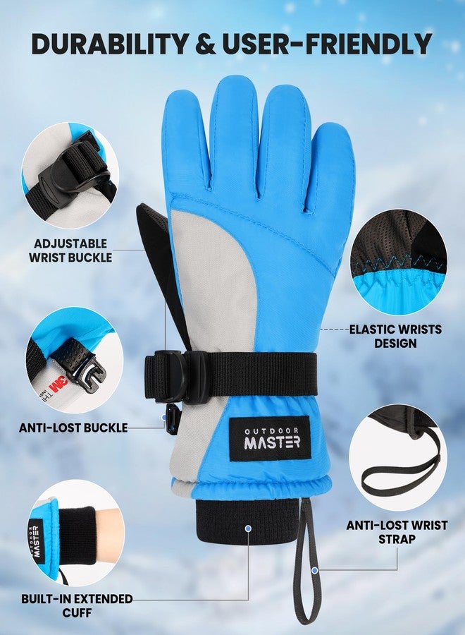 OutdoorMaster Kids Ski Snow Gloves, 3M Thinsulate Winter Windproof Waterproof Thermal Gloves for Boys & Girls, Fits Youth Winter Sports, Skiing, Snowboard - Image 5