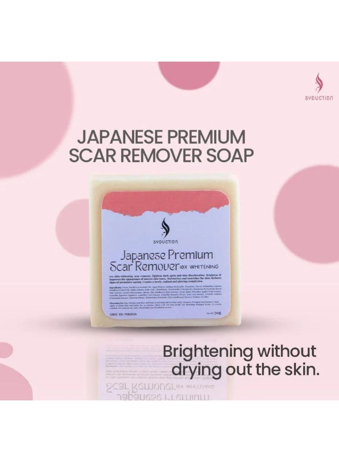 Syduction Brightening Scar Removal Soap With Japanese Formula Alpha Arbutin Niacinamide For Dark Spots Acne Marks Skin Whitening Hydration Smooth Even Tone Daily Cleansing Bar 70g - Image 1