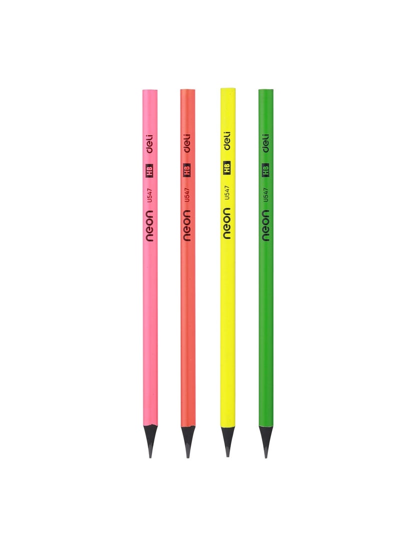 Deli 12-Piece Neon HB Graphite Pencils - Image 2
