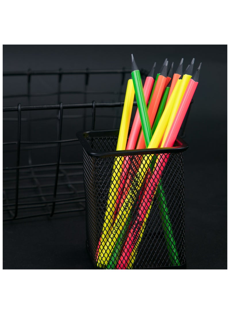 Deli 12-Piece Neon HB Graphite Pencils - Image 4