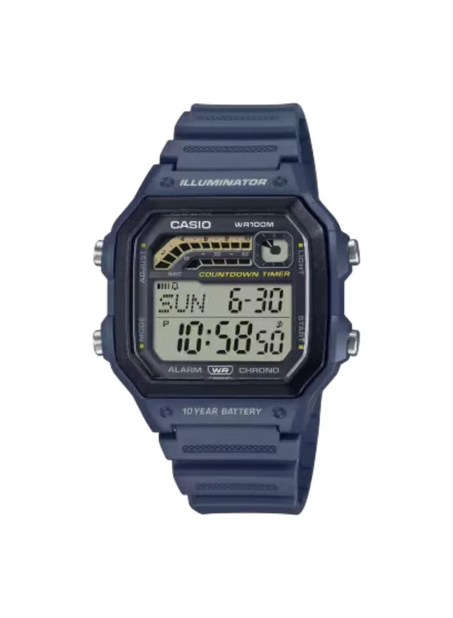 CASIO Men's Resin Digital Watch WS-1600H-2AVDF - 42.1 mm