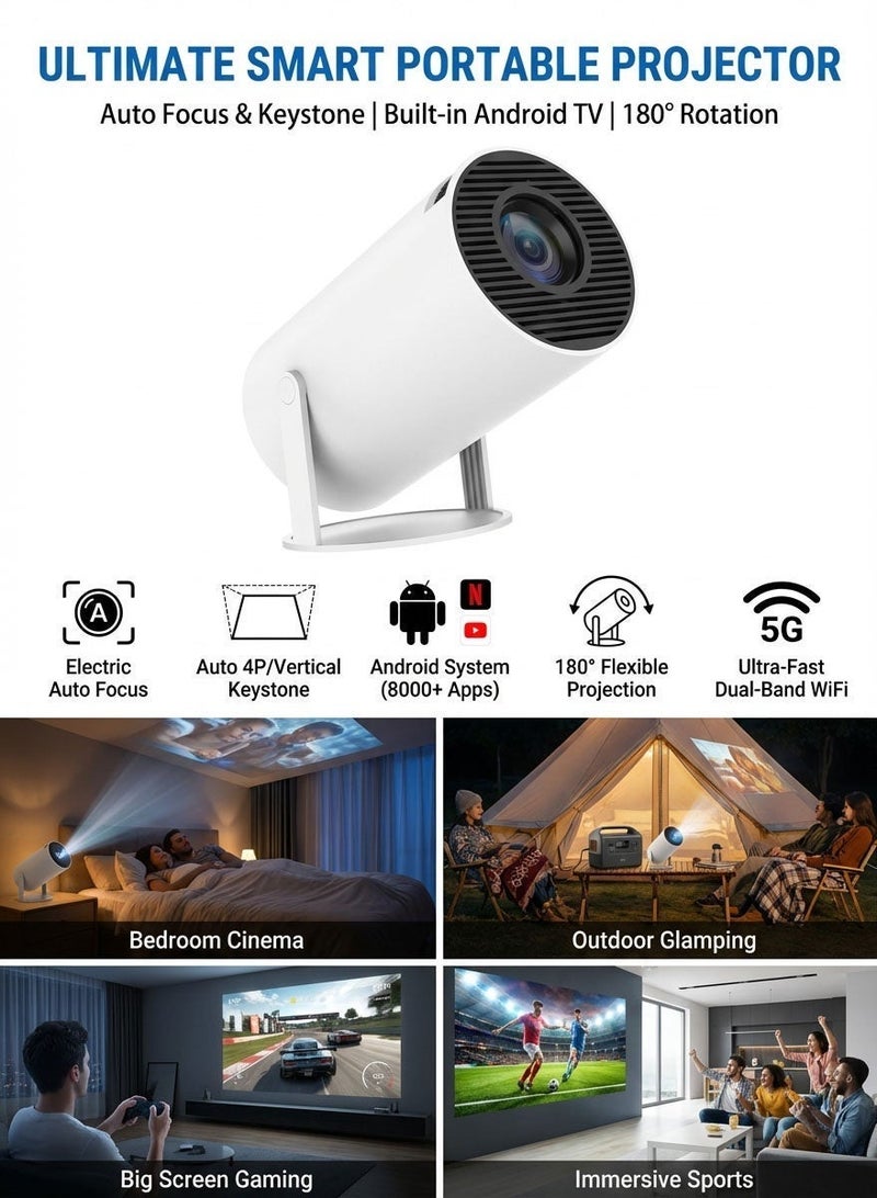 Portable Projector Pocket 5G WIFI Android11.0 Support 130 Inches Home Theater Full HD for Indoor Outdoor Home Birthday Gift Compatible with TV Stick/HDMI/USB/PS5/iOS/PS4 - Image 2