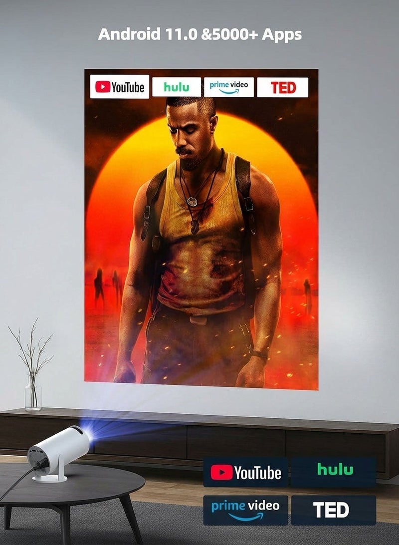 Portable Projector Pocket 5G WIFI Android11.0 Support 130 Inches Home Theater Full HD for Indoor Outdoor Home Birthday Gift Compatible with TV Stick/HDMI/USB/PS5/iOS/PS4 - Image 4