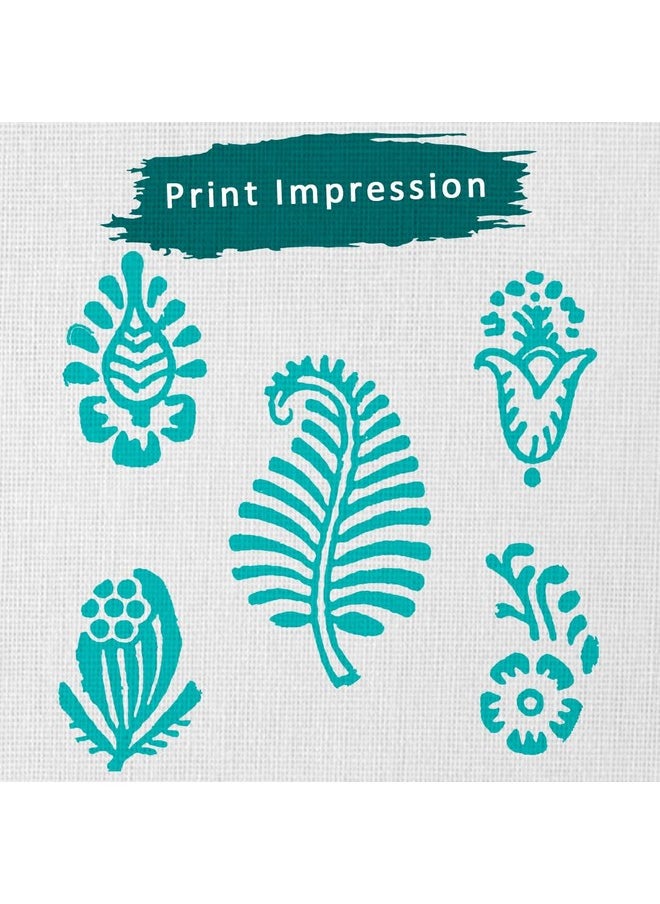 Hashcart - Wooden Stamp Block, Printing Stamp Design Set | Set Of 5 | Block For Printing Saree Border | Dresses, Craft Card Making, Scrapbook, Clay Pottery - Image 1