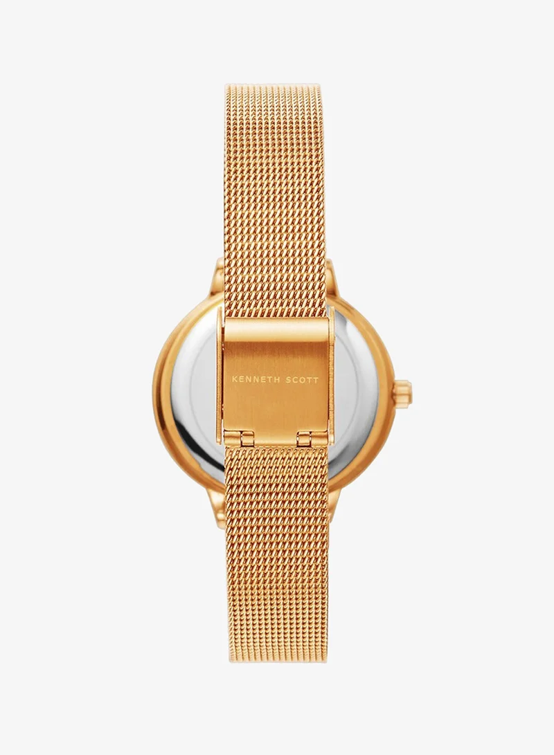 Kenneth Scott White Women's Stainless Steel Analog Watch K22523-RMKW - 30 mm for Women | Best Price UAE