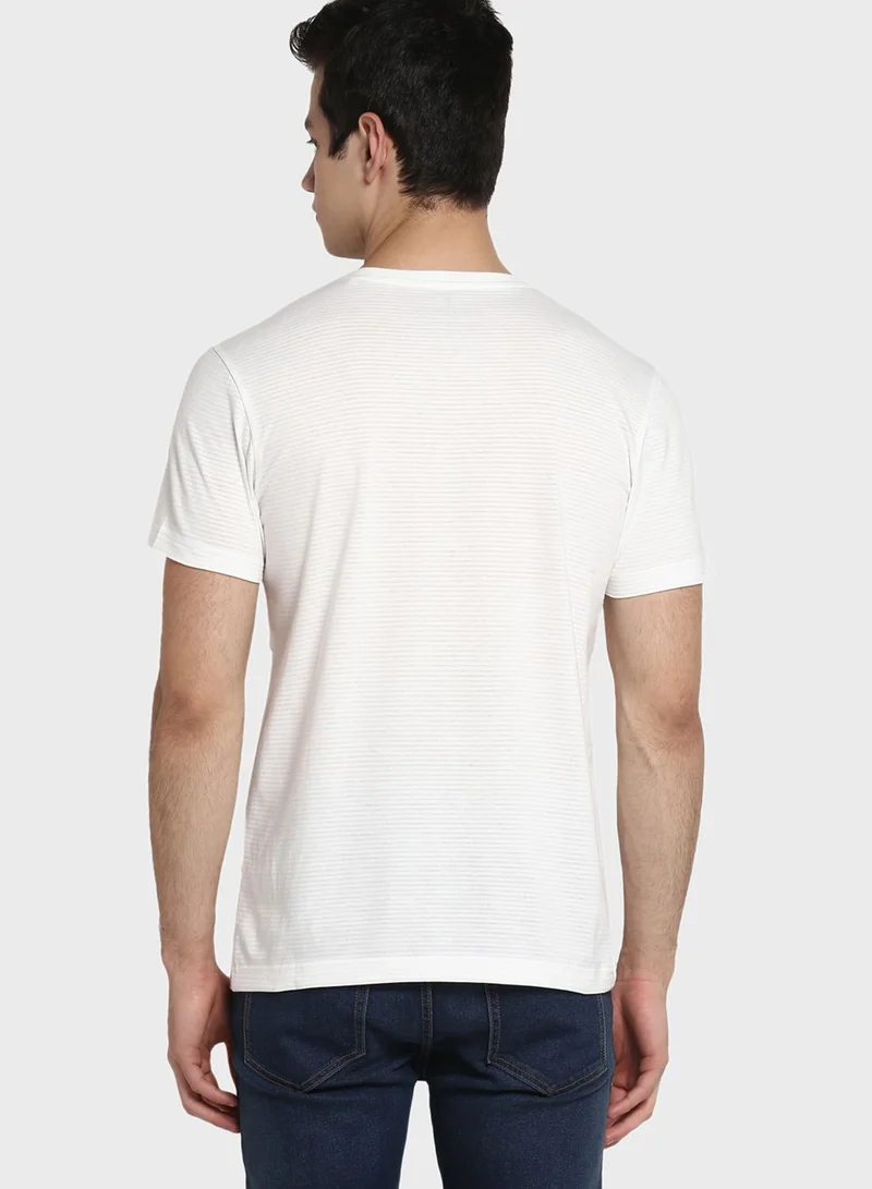 Red Tape Striped Crew Neck T-Shirt