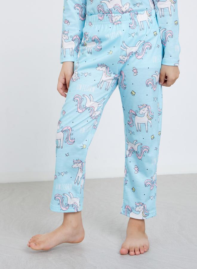 Styli Unicorn Graphic Print T-Shirt and Pyjama Set - Image 5