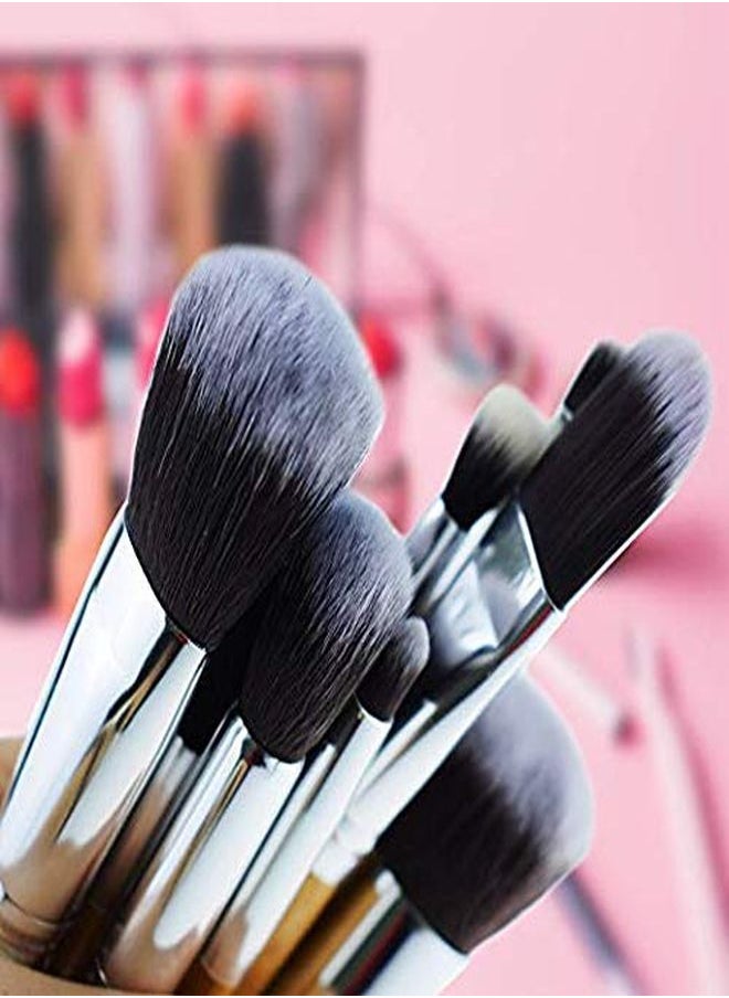 Kylie - High-Quality Synthetic Bristle Makeup Brushes, Puff- Natural Bamboo, 11 Pcs - Image 1