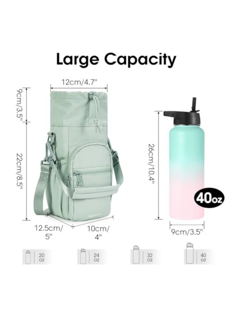 Water Bottle Holder with Strap 32oz 40oz Insulated Water Bottle Carrier Sling Bag with Phone Pocket Crossbody  - Image 3