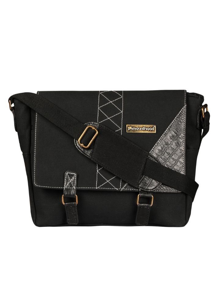 Mounthood Vulcan Messenger Bags Black Pu Leather 39 X 10 X 32 Cm Set Of 1 - Image 1