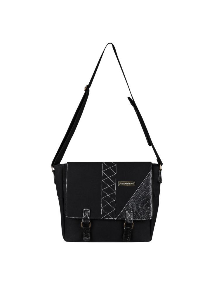 Mounthood Vulcan Messenger Bags Black Pu Leather 39 X 10 X 32 Cm Set Of 1 - Image 3