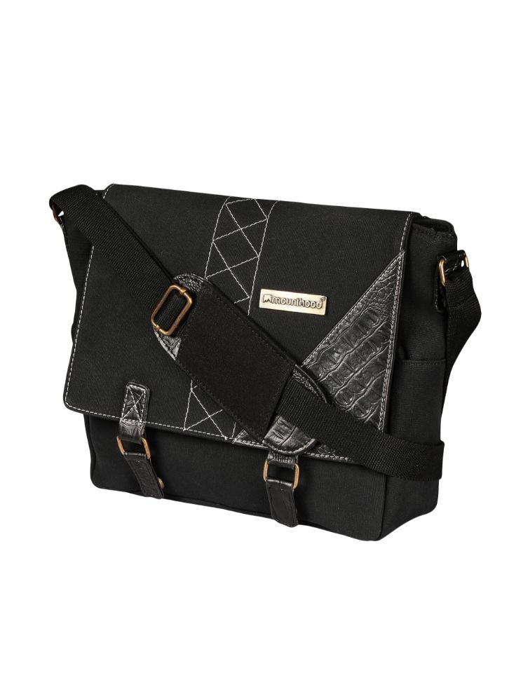 Mounthood Vulcan Messenger Bags Black Pu Leather 39 X 10 X 32 Cm Set Of 1 - Image 2