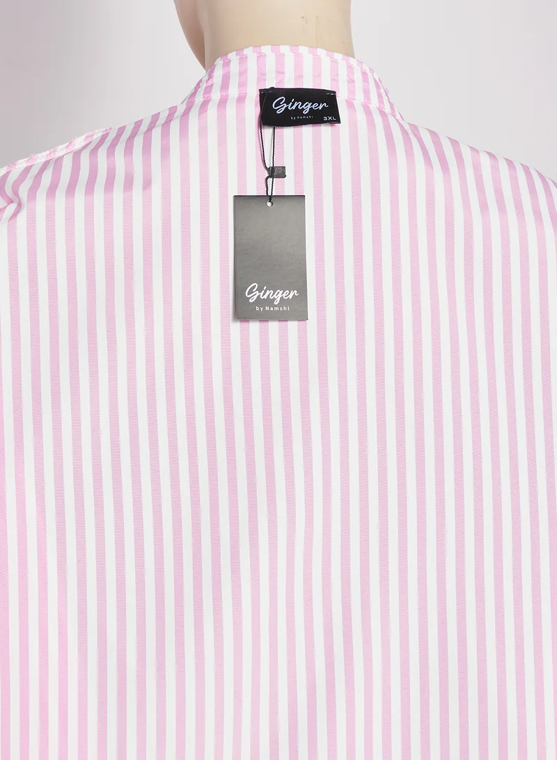 Ginger Plus Striped Button Down Shirt