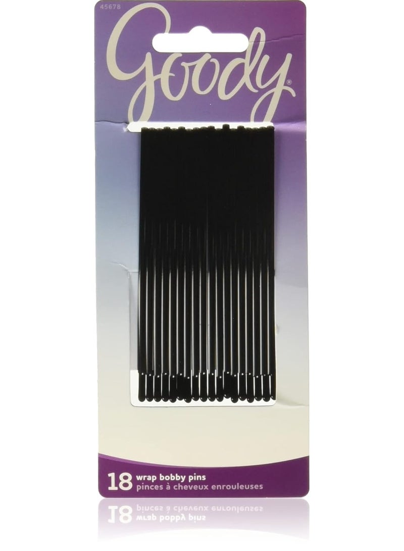 GOODY Mosaic Curved Bobby Pins, Black, X-Large, 18 Count
