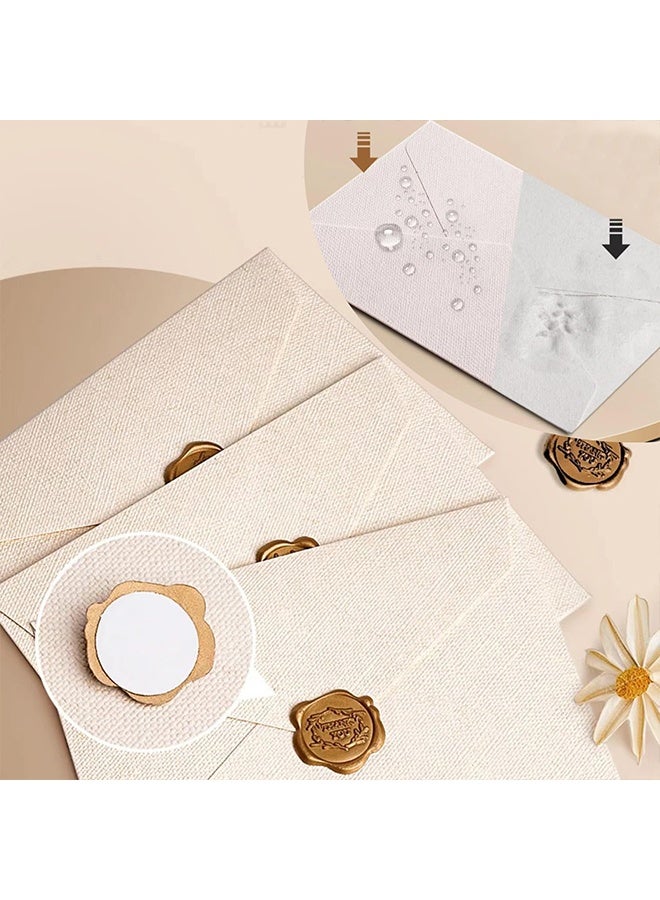 BOFAN 16PCS Greeting Card Envelope Set, Vintage Envelopes for Wedding, Birthday, Graduation (3 Envelopes + 10 Sheets of Yellow Letterhead + 3 Fire Paint) - Image 3