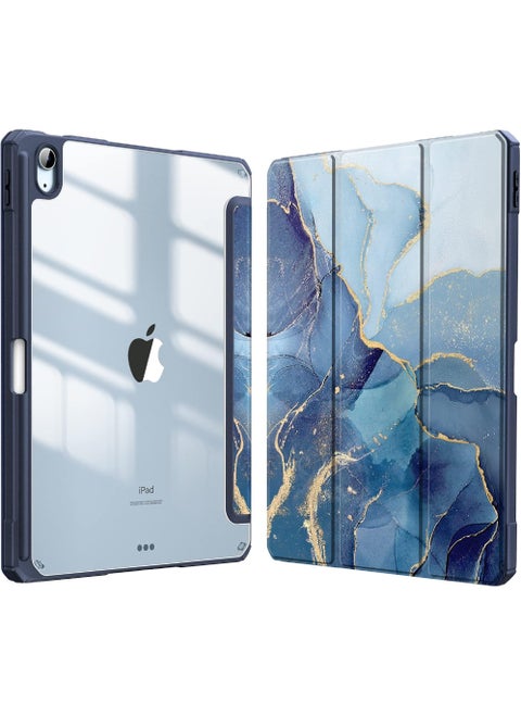حافظة لجهاز iPad (A16) 11 بوصة 2025/iPad 10 10.9 بوصة 2022، غطاء خلفي شفاف مع حامل قلم، وغطاء حافظة مع خاصية السكون/التنشيط التلقائي لجهاز iPad 10 10.9 بوصة 2022/iPad 11 11 بوصة 2025