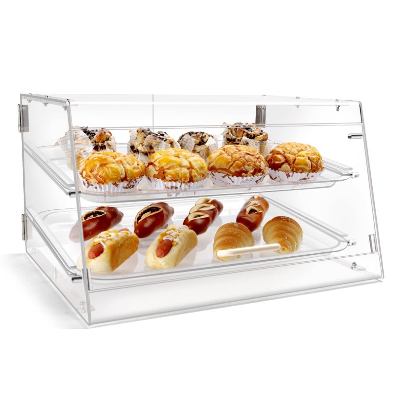 Wutfly 2 Tray Pastry Display Case with Front and Rear Doors  21 x 17 x 12