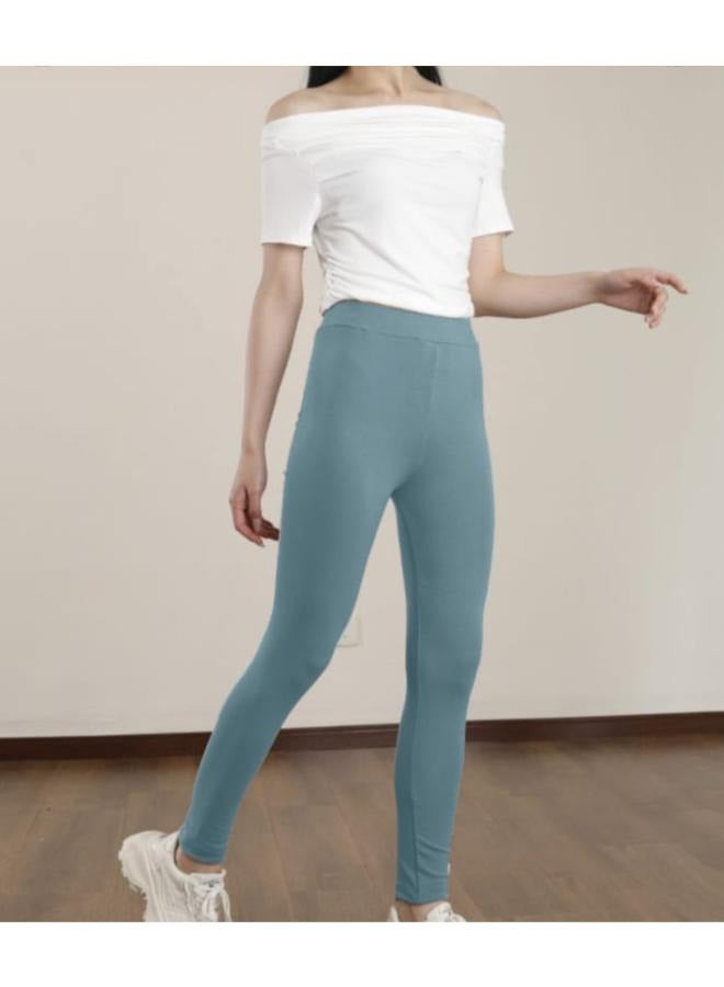 Women's Petite Leggings  Size Light-Weight Breathable Cotton-Spandex KU405  - Image 1