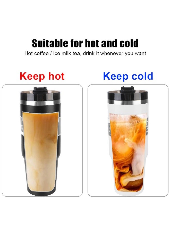Thermos Mug Insulated and Cold Coffee Cup 890ML Double-layer Cup With Free Straw Stainless Steel Coffee Mug - mint green