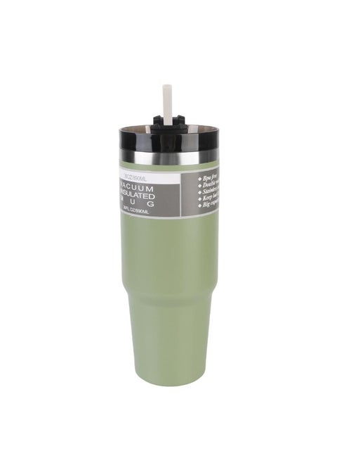 Thermos Mug Insulated and Cold Coffee Cup 890ML Double-layer Cup With Free Straw Stainless Steel Coffee Mug - mint green