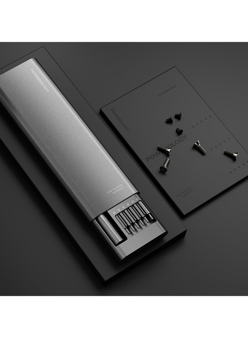 Powerology 48 in 1 Electric Screwdriver Kit 350mAh / Rechargeable Screwdriver / Stable, Precise and Controlled Multi-Purpose Tool / Durable & Compact Screwdriver Kit - Gray - Image 4