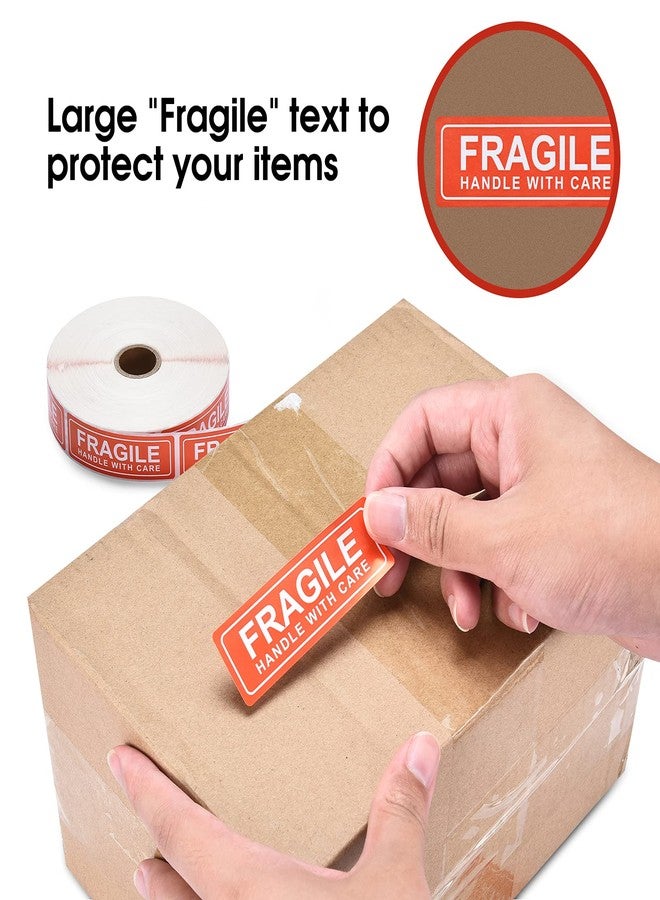 Pacific Mailer Fragile Stickers 1" x 3" Fragile Handle with Care Warning Packing Shipping Label with Self Adhesive for Moving, Shipping [1000 Labels Per Roll] - Image 3