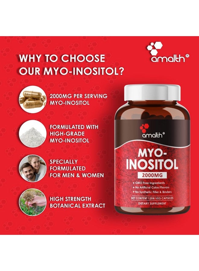AMALTH Myo-Inositol per Serving Capsules, Hormone Balance & Healthy Ovarian Function Support (120 Capsules) - Image 5