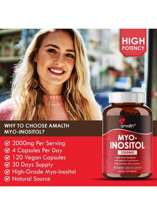 AMALTH Myo-Inositol per Serving Capsules, Hormone Balance & Healthy Ovarian Function Support (120 Capsules) - Image 4