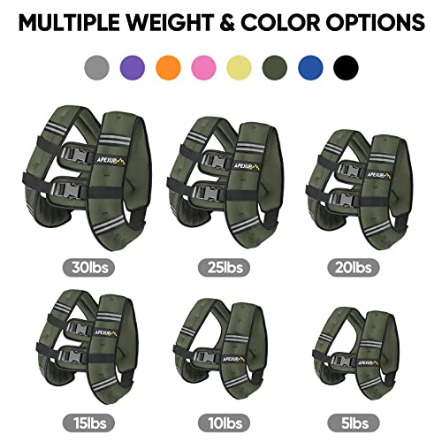 APEXUP 5lbs Weighted Vest Men Women, Weight Vest for Women Workout Equipment for Strength Training Running (Green) - Image 3
